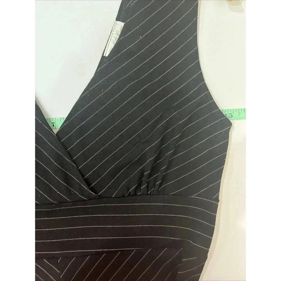 Vtg Y2K Charlotte Russe Pin Stripe Dress Size Large Grunge Retro Goth Steampunk - Picture 4 of 6